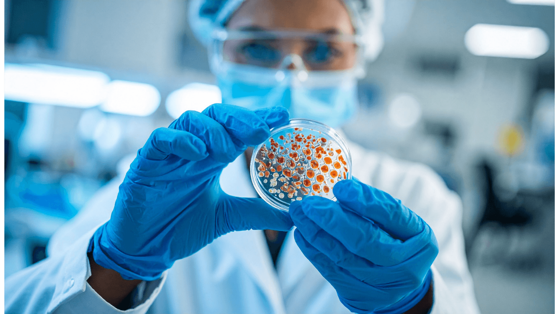 Scientists analyzing biological and disease data